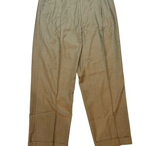 Santorelli Dress Pants Mens 38 x 30 Luxury Serge Tan Brown Trousers Slacks